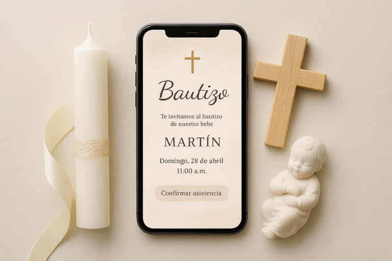 invitaciones digitales para bautizo