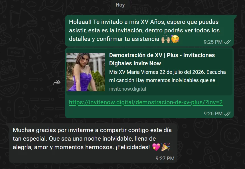 Invitaciones digitales para xv y boda