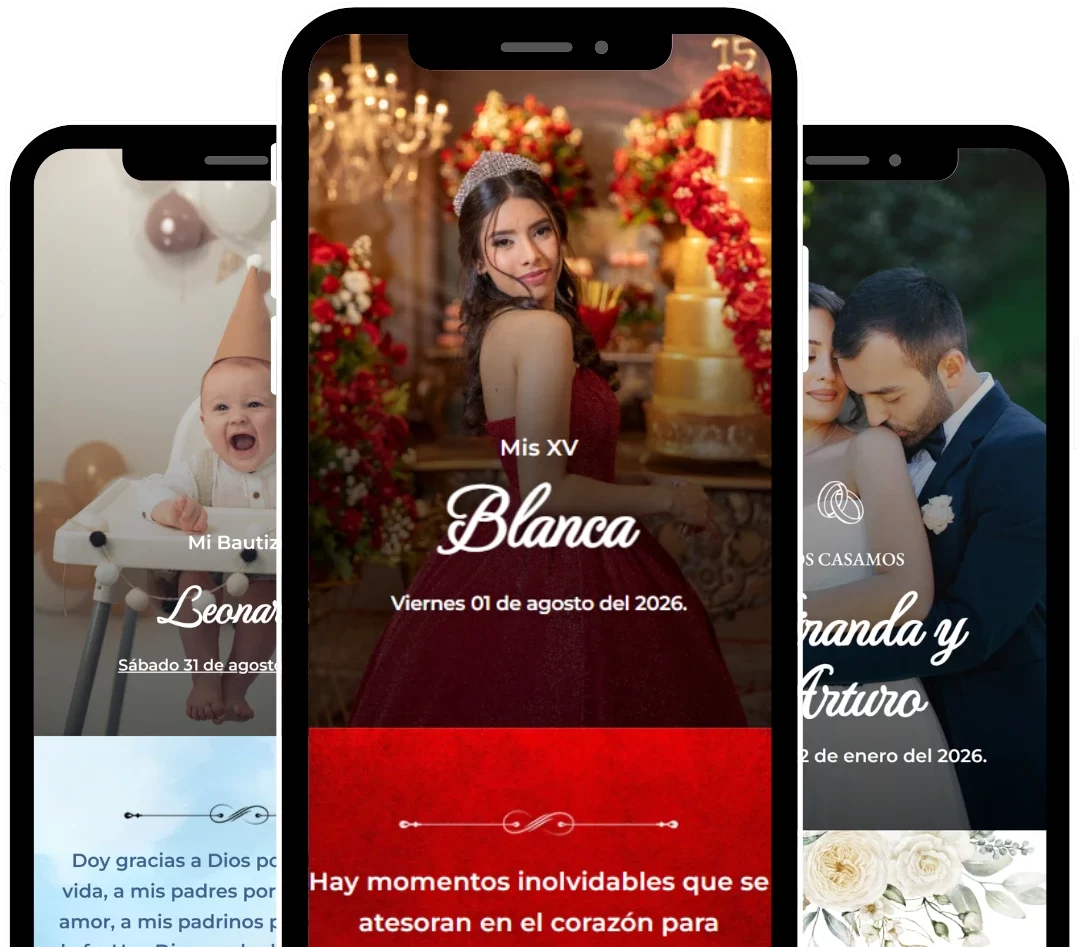 Invitaciones digitales para xv y boda